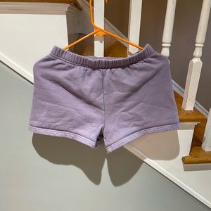 Aritzia TNA Cozy Fleece Purple High-Rise Shorts